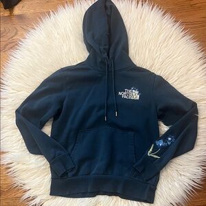 The North Face Women’s Small Blue Hoodie with Floral Embroidery